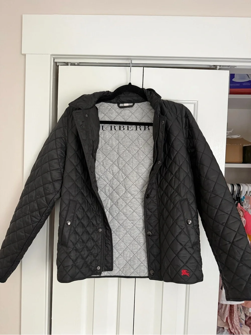 Black Quilted Jacket BURBERRY size 14Y